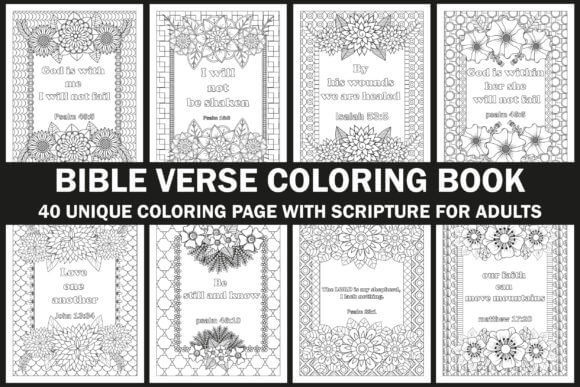 Bible Verse Digital Coloring Book 40 Pages - Best before food