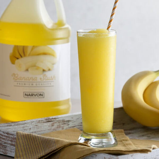 Narvon Banana Slush Syrup 1 Gallon - Best before food