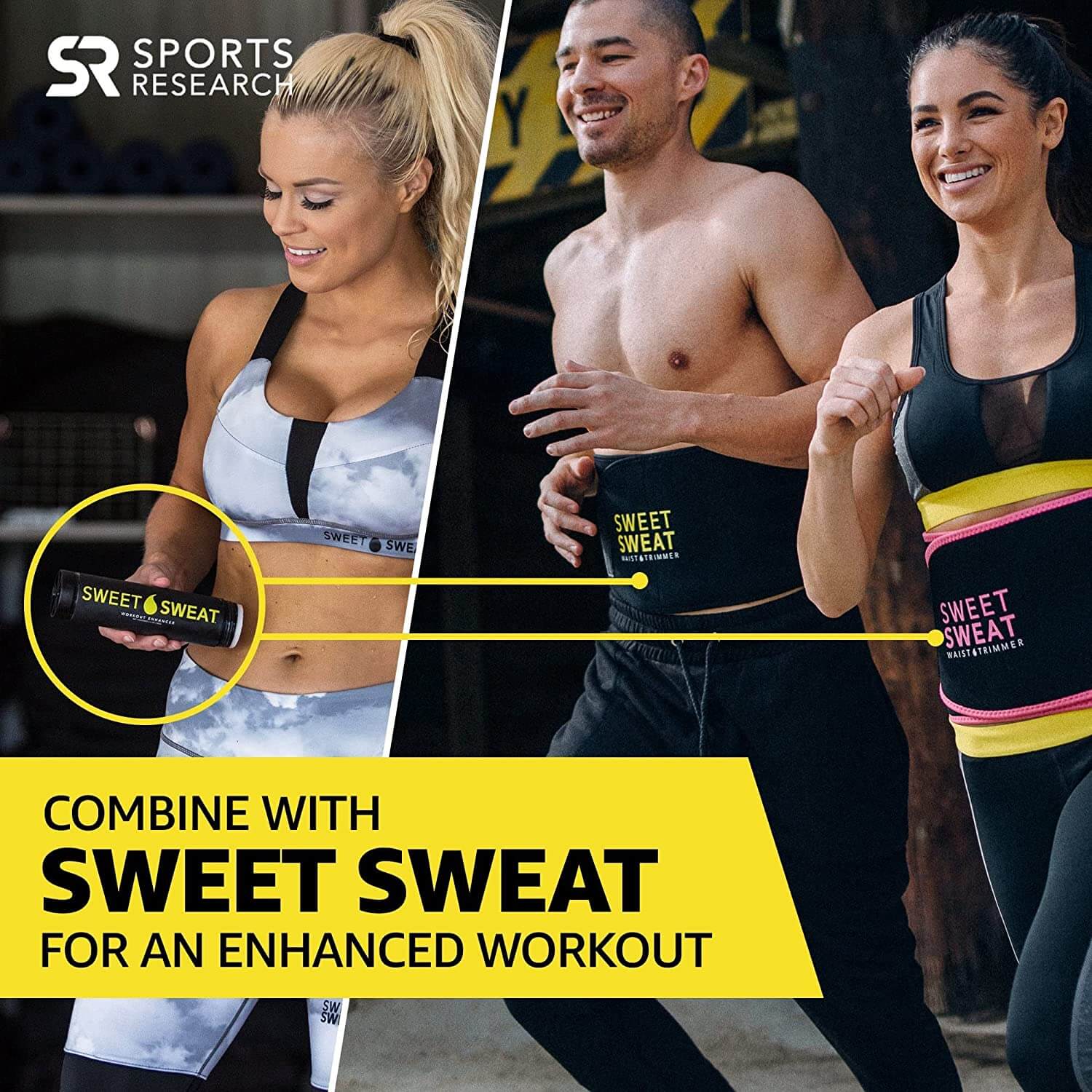 Sports Research Sweet Sweat Waist Trimmer- Men & Women - Best before food