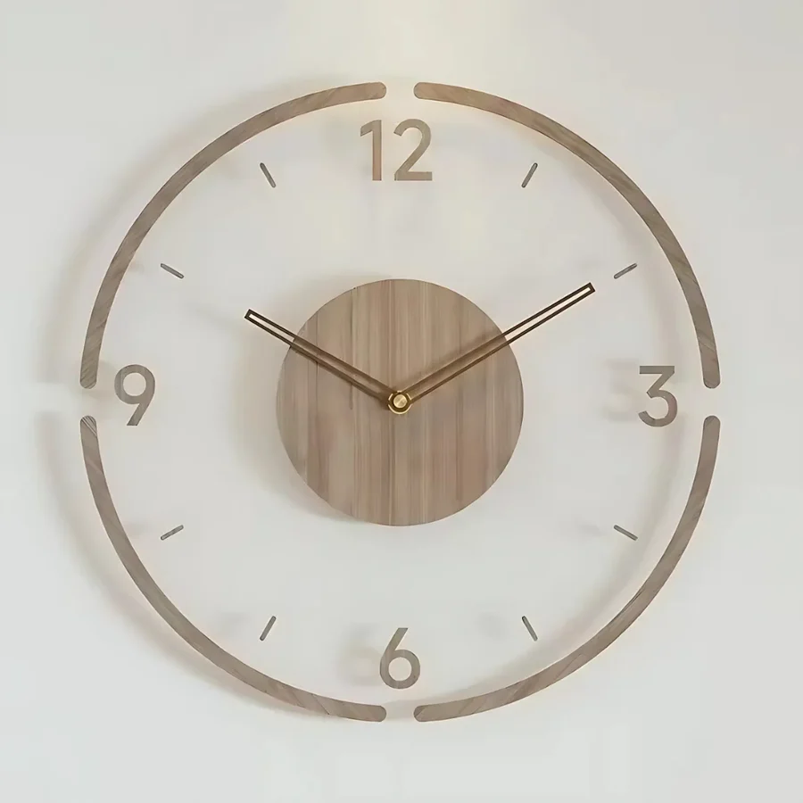 Nordic Silent Wooden Wall Clock