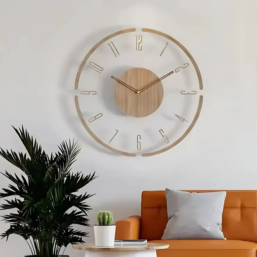 Nordic Silent Wooden Wall Clock - Image 5