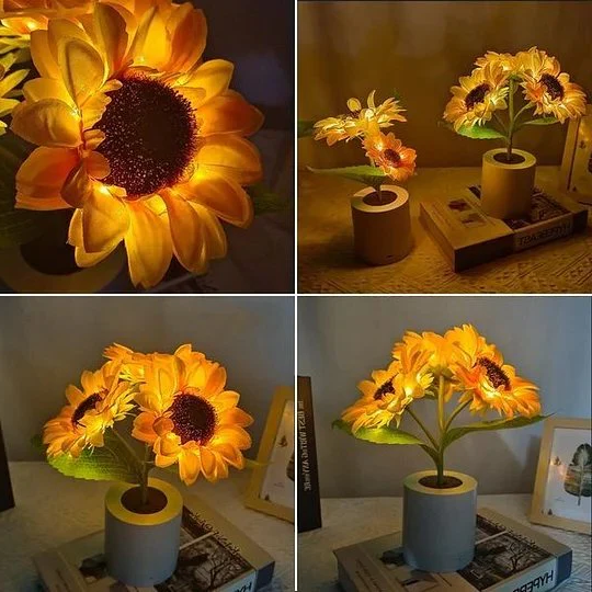 Sunflower Lamp Artificial Sunflower in Pot with LED Lights for Valentine's Day, Mother's Day and Birthday Gifts - Image 3