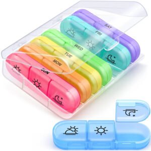 Weekly Pill Organizer with 21 Compartments